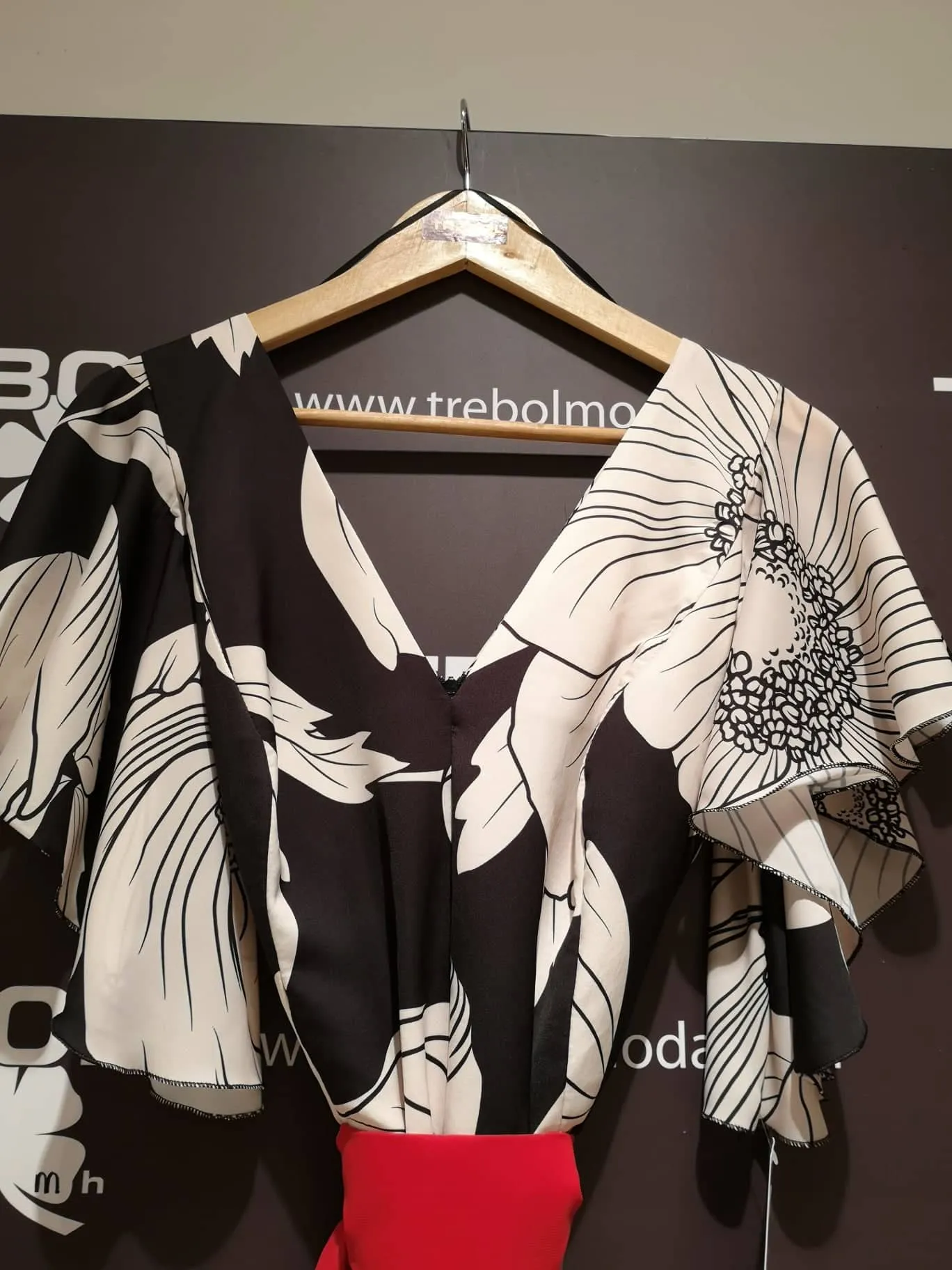 Vestido estampado bicolor