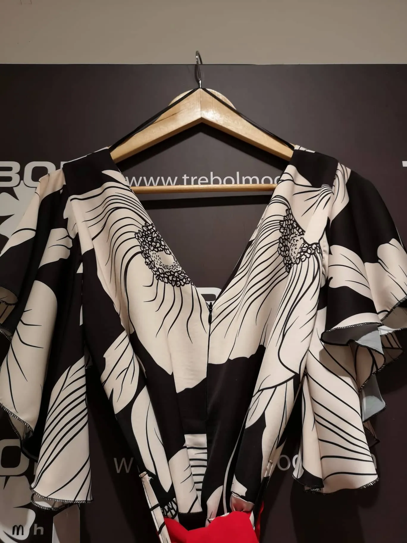 Vestido estampado bicolor