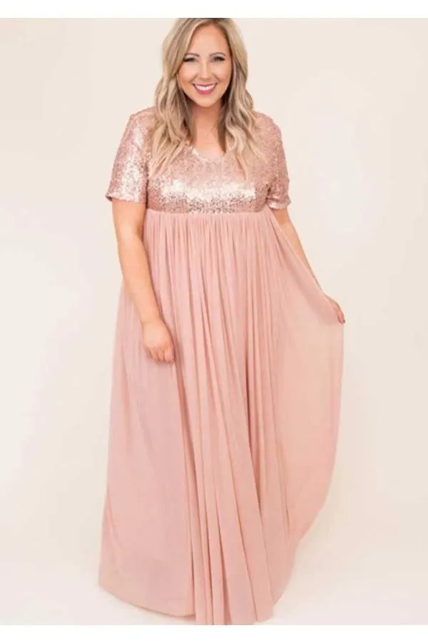 Vestido largo lentejuelas tallas grandes Carmen