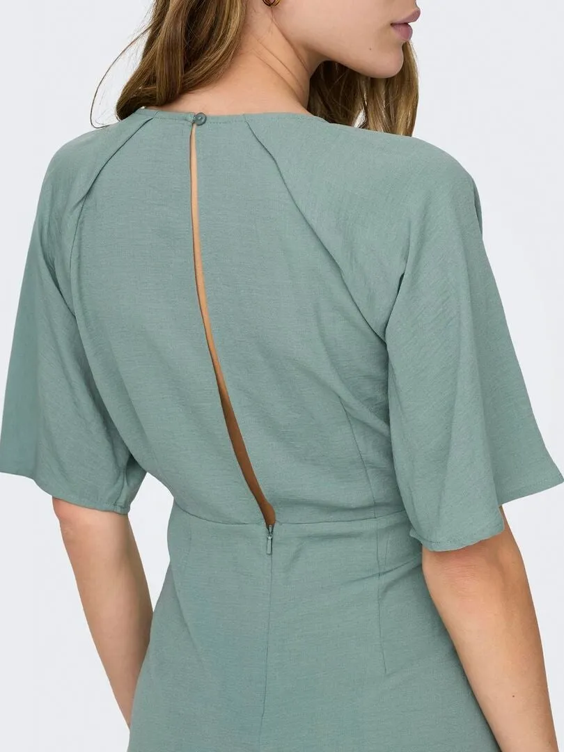 VESTIDO MIDI DE MANGA CORTA 'JDY'  VERDE