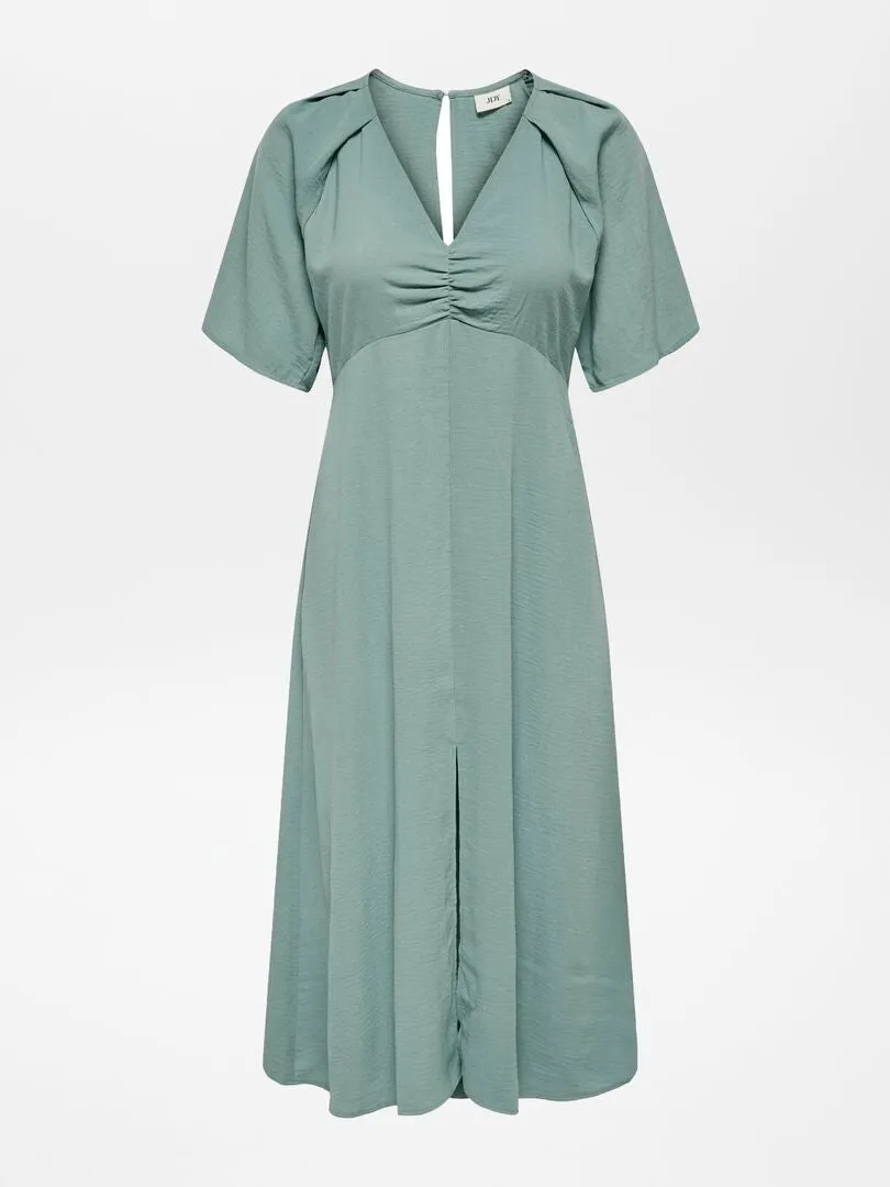 VESTIDO MIDI DE MANGA CORTA 'JDY'  VERDE