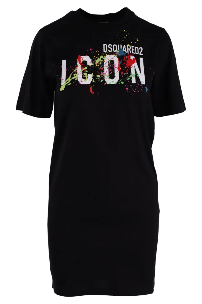 Vestido negro con logo 