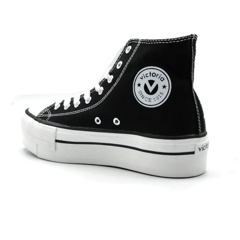 VICTORIA Tribu 1061101 Bota basquet lona. Negro y blanco