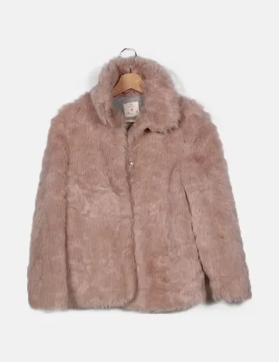 YD Abrigo rosa pelo sintético
