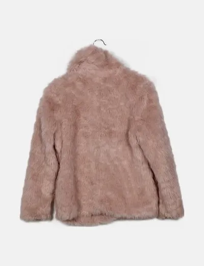 YD Abrigo rosa pelo sintético