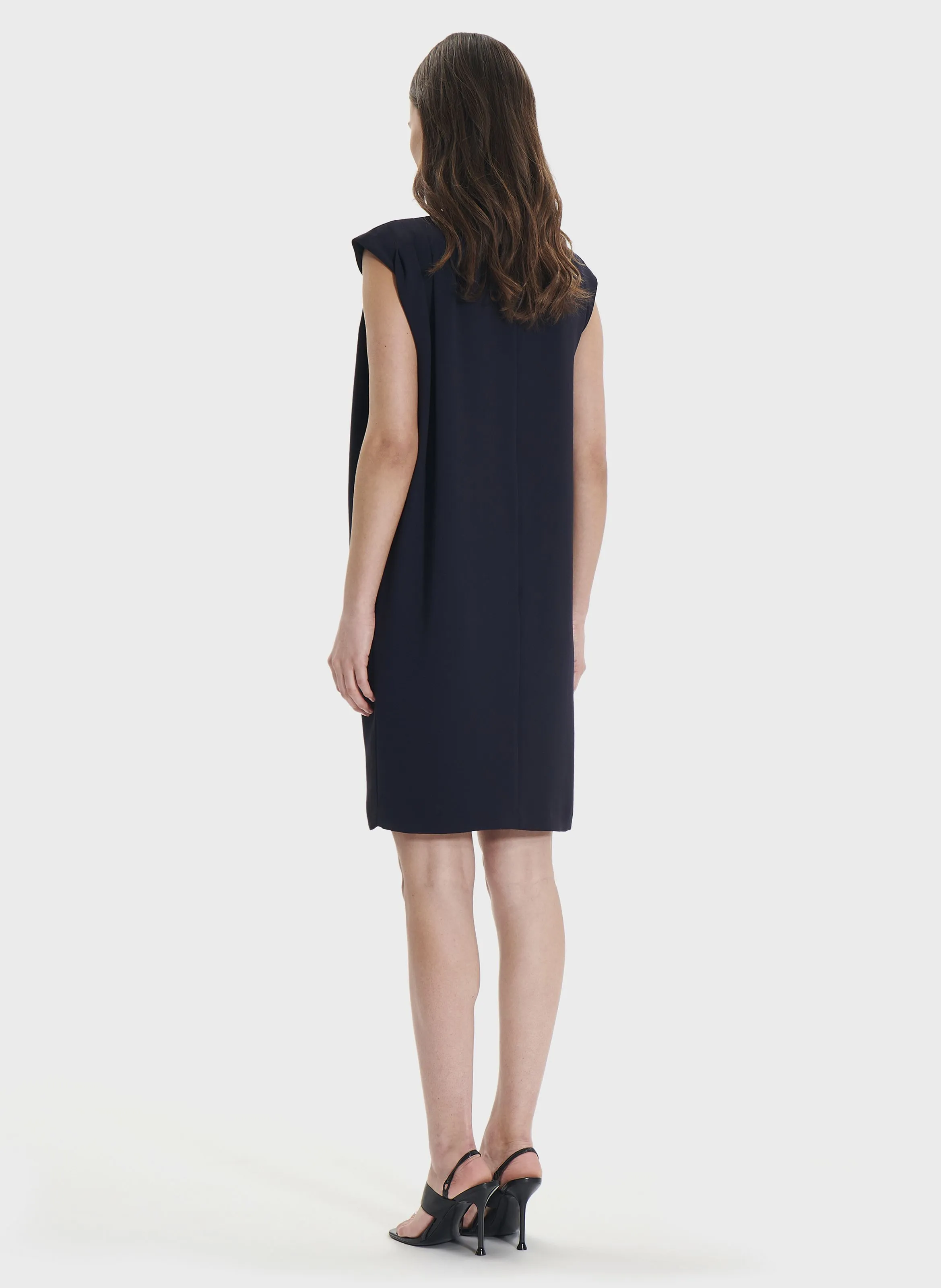 ZAPA ROSSIGNOL  VESTIDO CORTO RECTO DRAPEADO EN AZUL