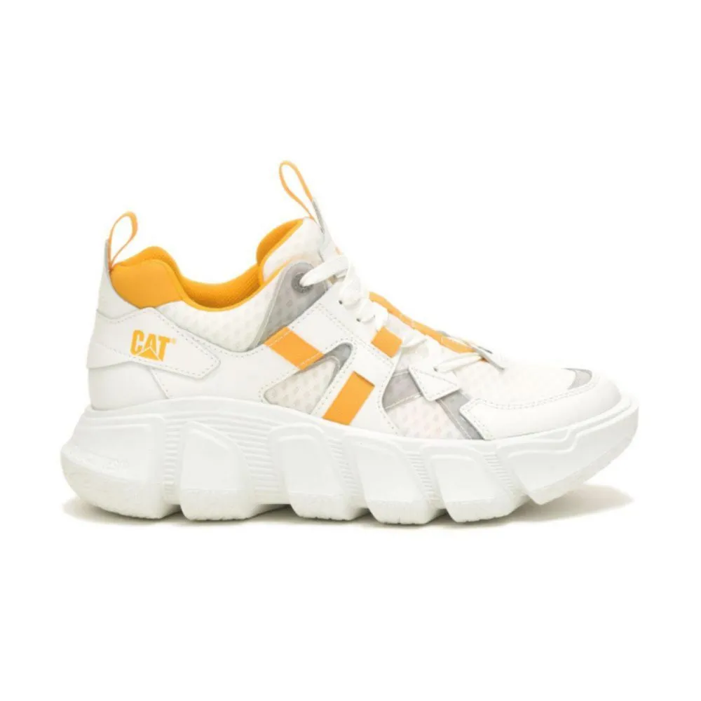 Zapatillas Urbanas Cat Para Mujer Blanco Cuero