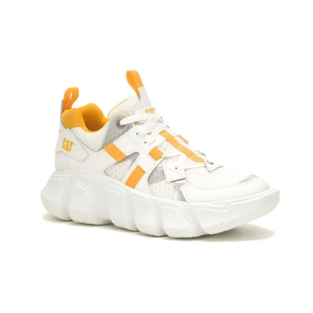 Zapatillas Urbanas Cat Para Mujer Blanco Cuero