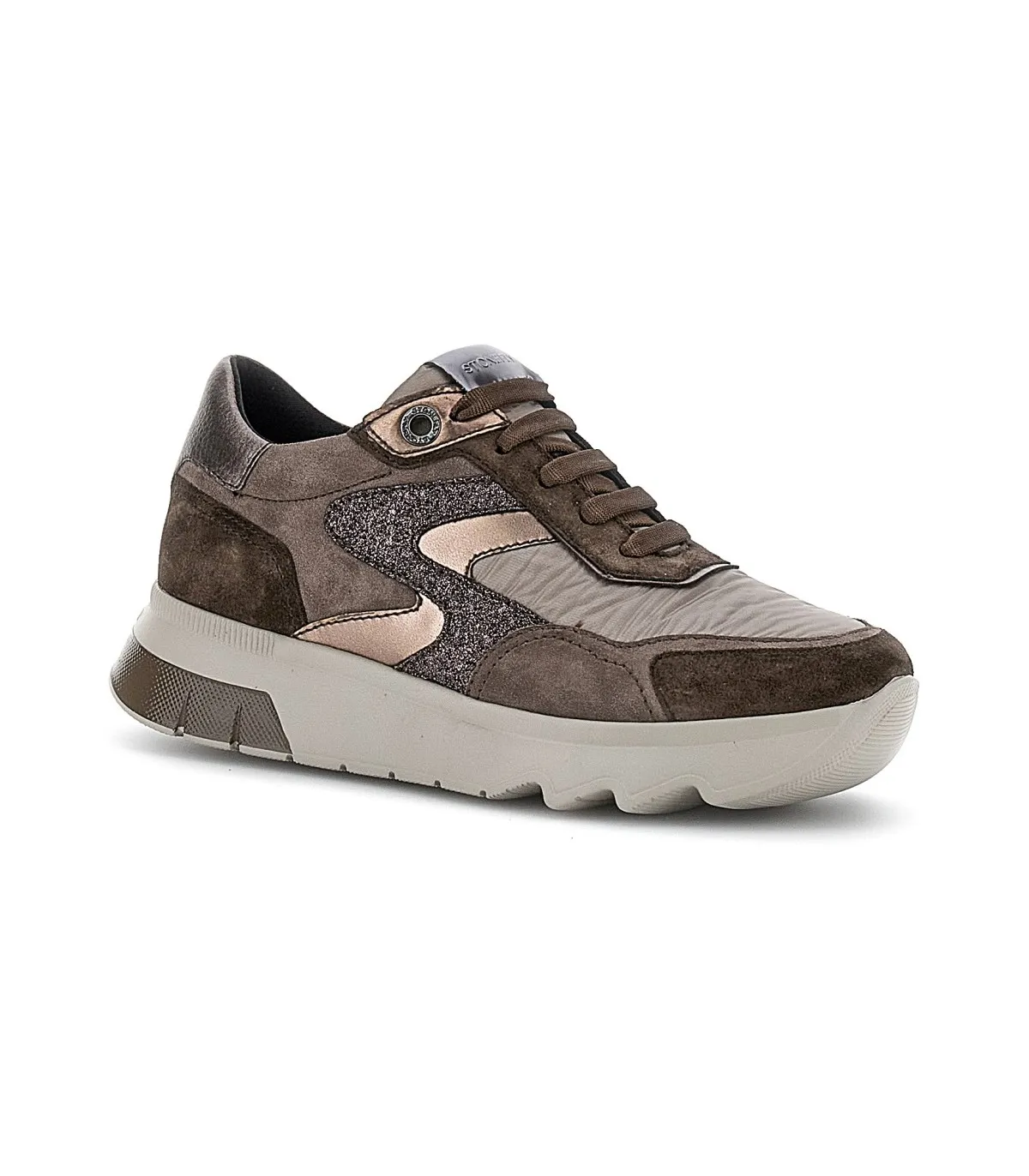 Zapato sport de cordones en marrón para mujer