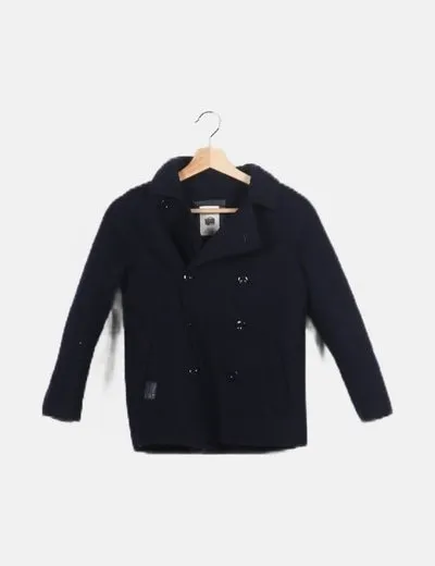 Zara Abrigo azul doble botonadura