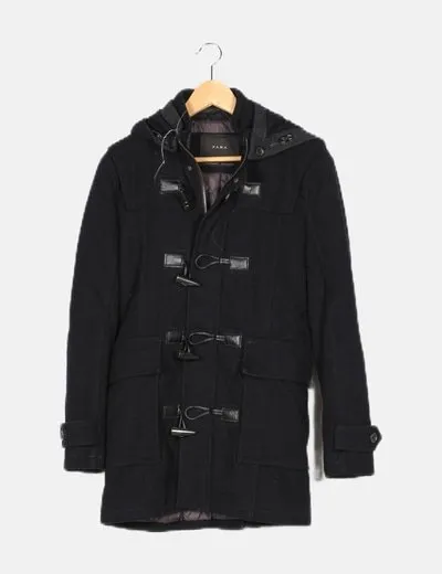 Zara Abrigo azul marino casual