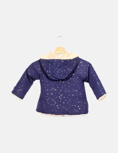Zara Abrigo azul marino estampado