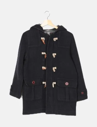 Zara Abrigo azul marino paño