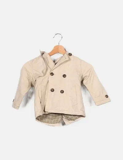 Zara Abrigo beige doble abotonadura