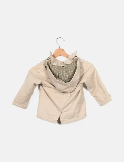 Zara Abrigo beige doble abotonadura