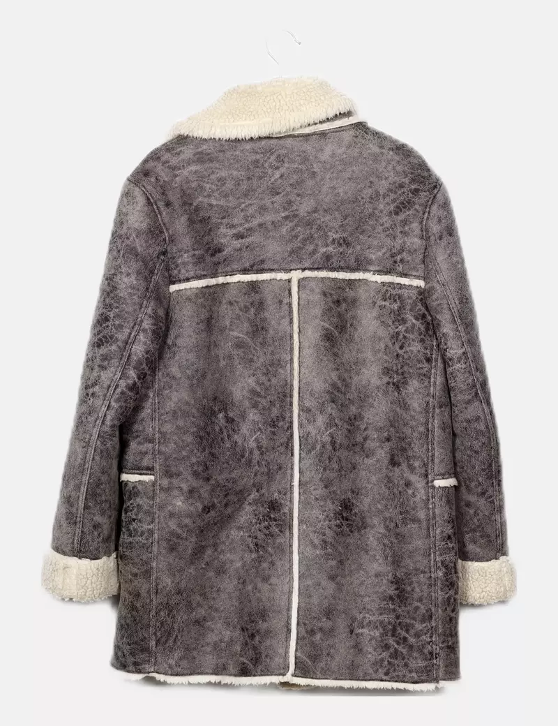 Zara Abrigo bicolor combinado casual