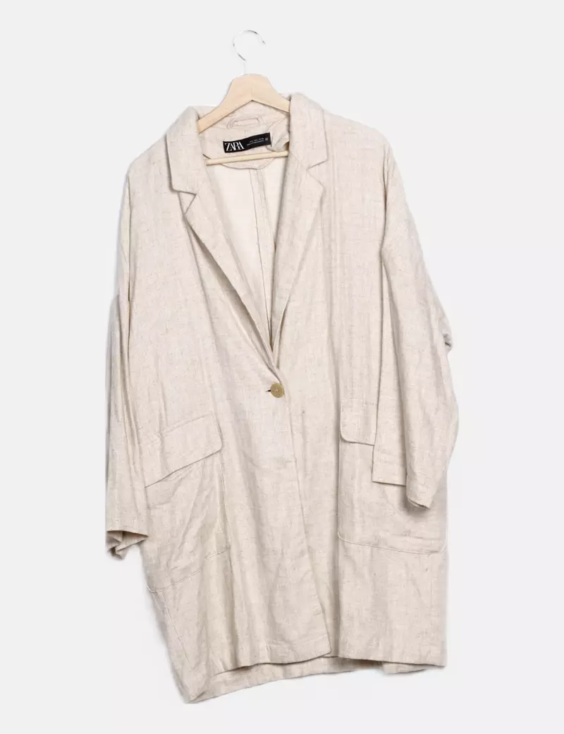 Zara Abrigo largo casual beige