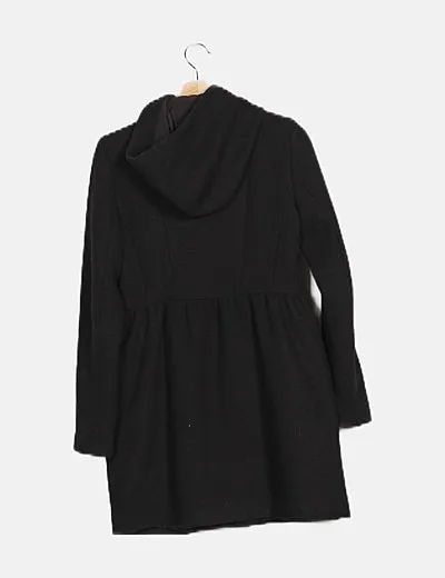 Zara Abrigo negro con capucha