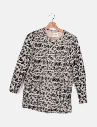 Zara Abrigo paño animal print