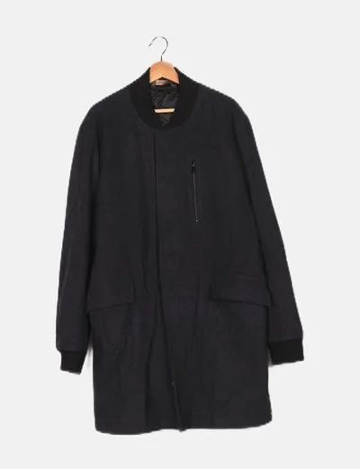 Zara Abrigo paño gris marengo