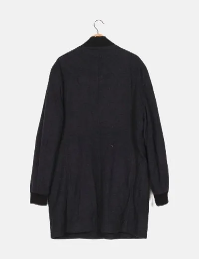 Zara Abrigo paño gris marengo