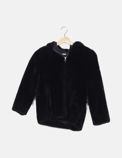 Zara Abrigo pelo azul marino