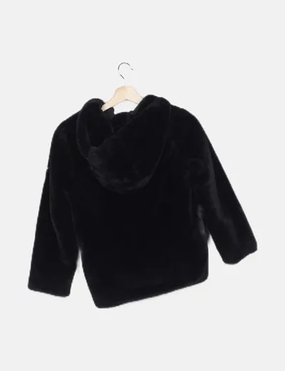 Zara Abrigo pelo azul marino