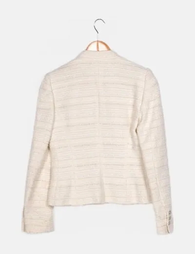 Zara Chaqueta punto blanca glitter