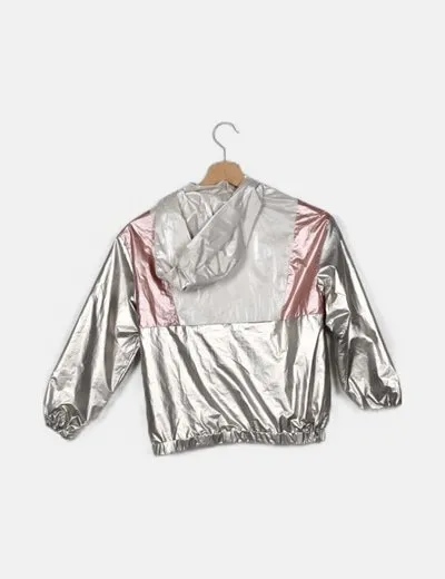Zara Chaqueta tricolor satinada