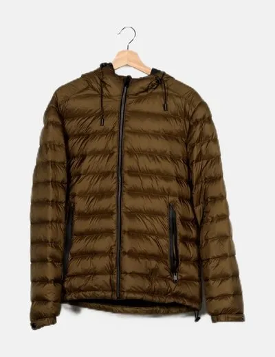 Zara Chaqueta verde acolchada