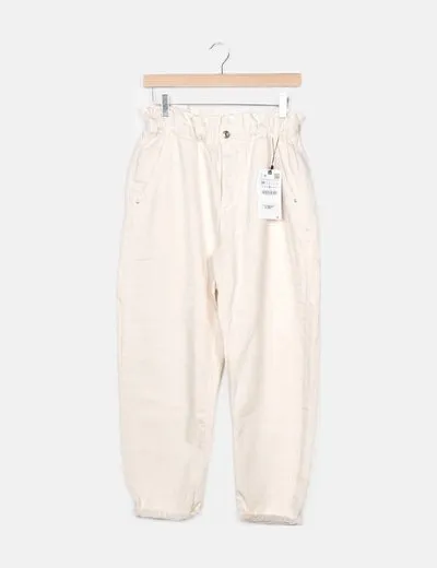 Zara Jeans beige slouchy