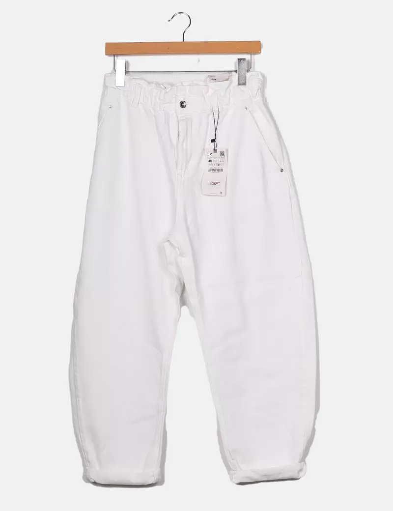 Zara Jeans blancos baggy