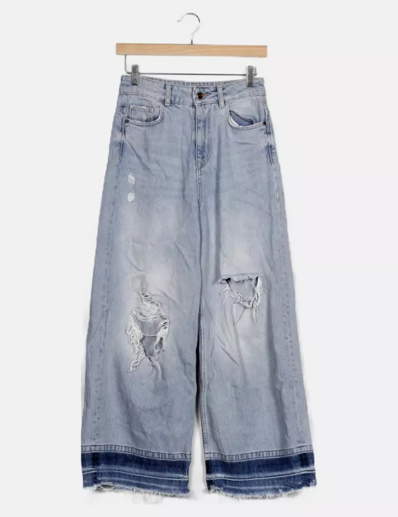 Zara Jeans denim ancho azul