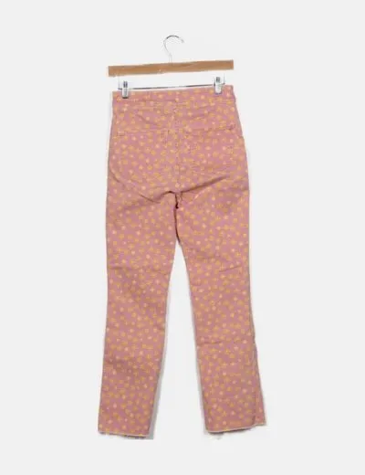Zara Jeans denim bootcut print floral