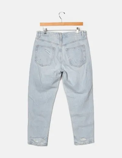 Zara Jeans denim ripped azul