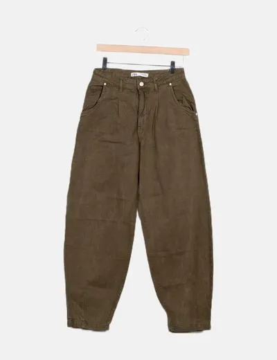 Zara Jeans denim slouchy verde